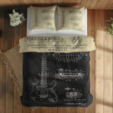 Gibson Les Paul Vintage & Fender Stratocaster Chalkboard Çift Taraflı Nevresim Takımı