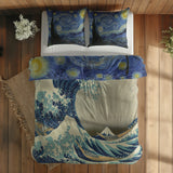 The Starry Night & Kanagawa Oki Nami Ura Çift Taraflı Nevresim Takımı