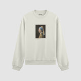İnci Küpeli Kız Oversize Sweatshirt