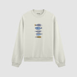 Marine Pattern Study Oversize Sweatshirt