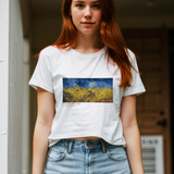 Buğday Tarlası ve Kargalar Crop Tişört