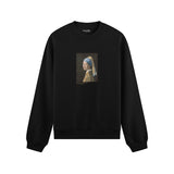 İnci Küpeli Kız Oversize Sweatshirt