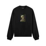 Skull of a Skeleton with Burning Cigarette Oversize Sweatshirt