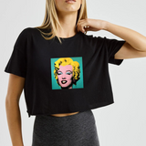 Andy Warhol / Marilyn Monroe Blue Crop Tişört