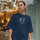 Wine Lover Cat Oversize Tişört
