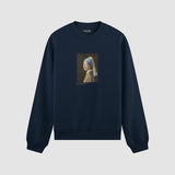 İnci Küpeli Kız Oversize Sweatshirt
