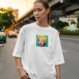 Andy Warhol / Marilyn Monroe Blue Oversize Tişört