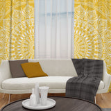 Yellow Bohemian Mandala Fon Perde