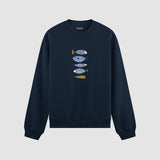 Marine Pattern Study Oversize Sweatshirt