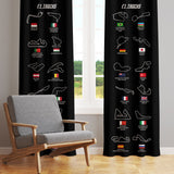 All Tracks Black / Formula 1 Pistleri Fon Perde