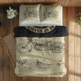 Sons of Anarchy & Harley Davidson Model 28B Vintage Çift Taraflı Nevresim Takımı