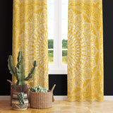 Yellow Bohemian Mandala Fon Perde