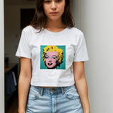 Andy Warhol / Marilyn Monroe Blue Crop Tişört