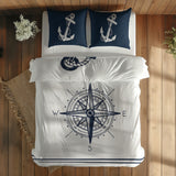 Sailor & Compass / Blue Çift Taraflı Nevresim Takımı
