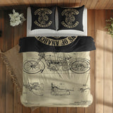 Sons of Anarchy & Harley Davidson Model 28B Vintage Çift Taraflı Nevresim Takımı