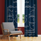 Basketball Court Navy Blue - Basketbol Sahası Fon Perde