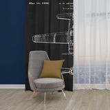F4U Corsair Chalkboard Fon Perde