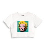 Andy Warhol / Marilyn Monroe Blue Crop Tişört
