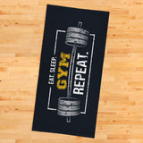 Eat Sleep Gym Repeat / Siyah Spor Havlusu