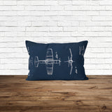 F4U Corsair Navyblue Çift Taraflı Yastık Kılıfı 2 Adet