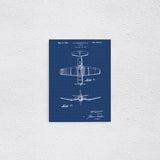 F4U Corsair Blueprint Kanvas Tablo