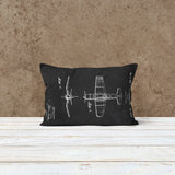 F4U Corsair Chalkboard Çift Taraflı Yastık Kılıfı 2 Adet