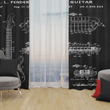 Fender Stratocaster Gitar Chalkboard Fon Perde