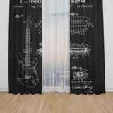 Fender Stratocaster Gitar Chalkboard Fon Perde