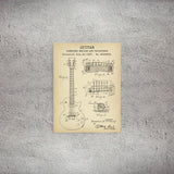 Gibson Les Paul Gitar Vintage Kanvas Tablo