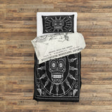 Harley Davidson Model 28B Ivory & Mexican Skull Black/White Mandala Çift Taraflı Nevresim Takımı