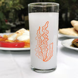 Orange Coral v2 / Turuncu Mercan Baskılı Paşabahçe Rakı Kadehi