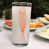 Orange Smooth Fish / Turuncu Balık Baskılı Paşabahçe Rakı Kadehi
