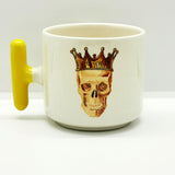 King Skull Sarı T Kulplu Bardak