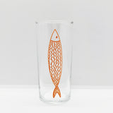 Orange Basic Fish / Turuncu Balık Baskılı Paşabahçe Rakı Kadehi