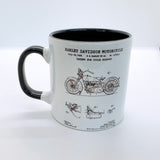 Harley Davidson Model 28B Motosiklet Siyah Kulplu Bardak