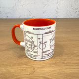 Basketball Court - Basketbol Sahası Turuncu Kulplu Bardak