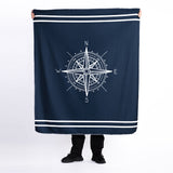 Compass Navyblue / Pusulalı Marin Temalı Polar Tv Battaniyesi