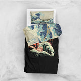 Kanagawa Cat & Kanagawa Oki Nami Ura Çift Taraflı Nevresim Takımı