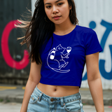 Wine Lover Cat Crop Tişört