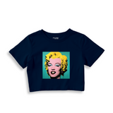 Andy Warhol / Marilyn Monroe Blue Crop Tişört