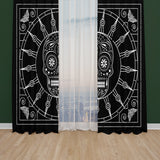 Mexican Skull Black/White Mandala Fon Perde