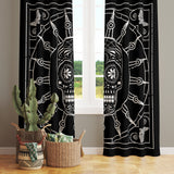 Mexican Skull Black/White Mandala Fon Perde