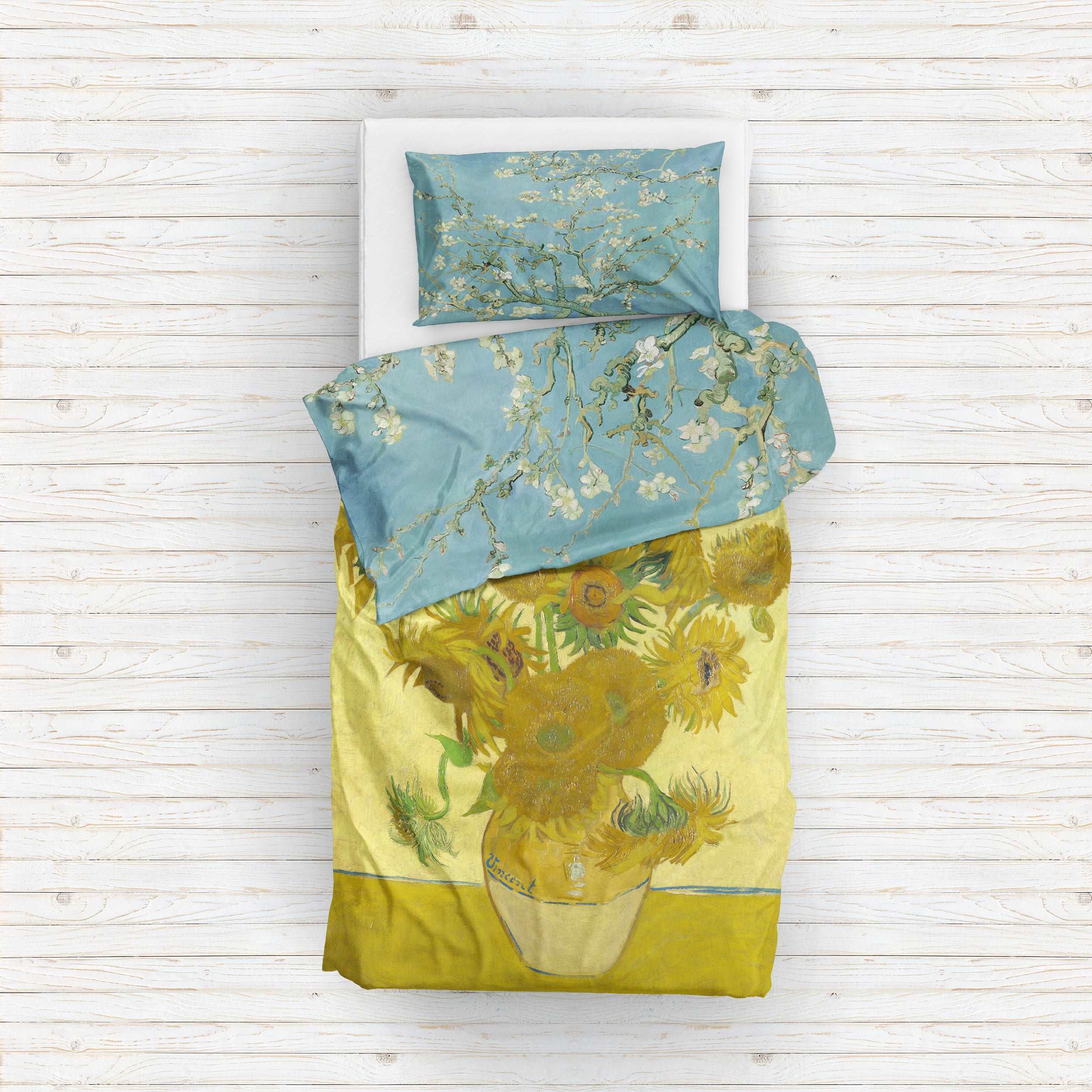 Almond Blossoms & Ayçiçekleri Çift Taraflı Nevresim Takımı