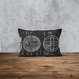 Death Star Chalkboard Çift Taraflı Yastık Kılıfı 2 Adet