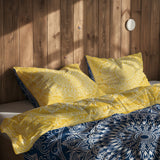 Yellow / Blue Bohemian Mandala Çift Taraflı Nevresim Takımı
