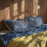 Yellow / Blue Bohemian Mandala Çift Taraflı Nevresim Takımı
