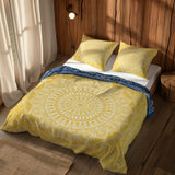 Yellow / Blue Bohemian Mandala Çift Taraflı Nevresim Takımı