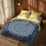 Yellow / Blue Bohemian Mandala Çift Taraflı Nevresim Takımı
