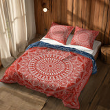 Red / Blue Bohemian Mandala Çift Taraflı Nevresim Takımı