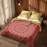 Red / Yellow Bohemian Mandala Çift Taraflı Nevresim Takımı